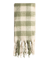 The Roxy Womens Cute Blush Scarf in Oil Green Be Bold Plaid