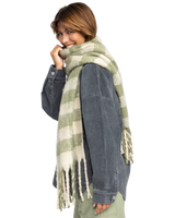 The Roxy Womens Cute Blush Scarf in Oil Green Be Bold Plaid