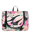 The Roxy Travel Dance Makeup Bag in Anthracite Palm