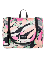 The Roxy Travel Dance Makeup Bag in Anthracite Palm