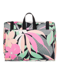 The Roxy Travel Dance Makeup Bag in Anthracite Palm