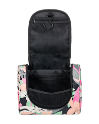 The Roxy Travel Dance Makeup Bag in Anthracite Palm