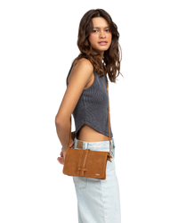 The Roxy Womens Singing Waves Crossbody Bag in Camel