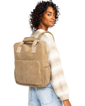 The Roxy Feeling Good Corduroy Backpack in Oil Green