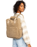 The Roxy Feeling Good Corduroy Backpack in Oil Green