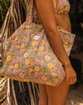 The Roxy Anti Bad Vibes Beach Bag in Rootbeer