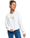 The Roxy Womens Break Away Sweatshirt in Snow White