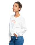 The Roxy Womens Break Away Sweatshirt in Snow White