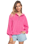 The Roxy Womens Time Will Tell Hoodie in Pink Guava