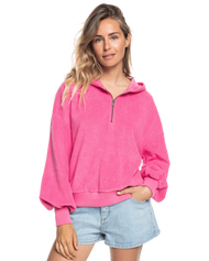 The Roxy Womens Time Will Tell Hoodie in Pink Guava