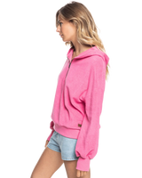 The Roxy Womens Time Will Tell Hoodie in Pink Guava