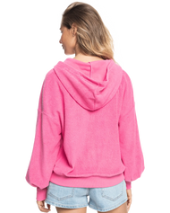 The Roxy Womens Time Will Tell Hoodie in Pink Guava