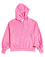 The Roxy Womens Time Will Tell Hoodie in Pink Guava