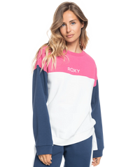 The Roxy Womens Keep On Moving Sweatshirt in Snow White