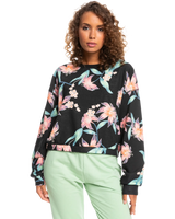 The Roxy Womens Off To The Beach Sweatshirt in Anthracite Paradise Found