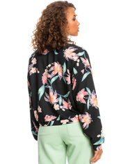 The Roxy Womens Off To The Beach Sweatshirt in Anthracite Paradise Found