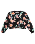 The Roxy Womens Off To The Beach Sweatshirt in Anthracite Paradise Found