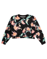 The Roxy Womens Off To The Beach Sweatshirt in Anthracite Paradise Found