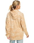 The Roxy Womens Fools Gold Zip Hoodie in Beige Crystal Wash