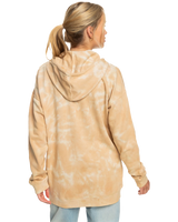 The Roxy Womens Fools Gold Zip Hoodie in Beige Crystal Wash