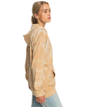 The Roxy Womens Fools Gold Zip Hoodie in Beige Crystal Wash