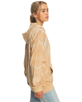 The Roxy Womens Fools Gold Zip Hoodie in Beige Crystal Wash