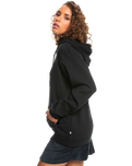 The Roxy Womens Surf Stocked Brushed Hoodie in Anthracite