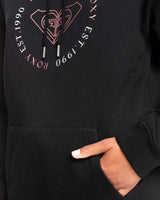 The Roxy Womens Surf Stocked Brushed Hoodie in Anthracite