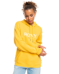 The Roxy Womens Surf Stoked Brushed Hoodie in Yolk Yellow