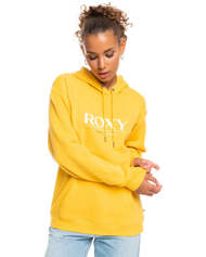 The Roxy Womens Surf Stoked Brushed Hoodie in Yolk Yellow