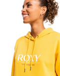 The Roxy Womens Surf Stoked Brushed Hoodie in Yolk Yellow