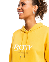 The Roxy Womens Surf Stoked Brushed Hoodie in Yolk Yellow