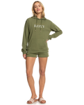 The Roxy Womens Surf Stoked Terry Hoodie in Loden Green