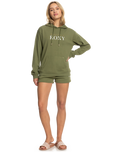 The Roxy Womens Surf Stoked Terry Hoodie in Loden Green