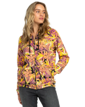 The Roxy Womens Dive Deep Zip Hoodie in Anthracite Hot Tropics Apparel