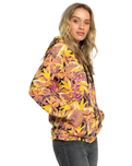 The Roxy Womens Dive Deep Zip Hoodie in Anthracite Hot Tropics Apparel