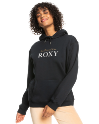 The Roxy Womens Surf Stoked Hoodie (2023) in Anthracite