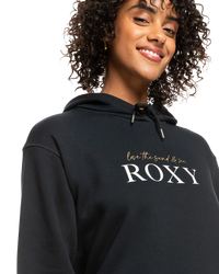 The Roxy Womens Surf Stoked Hoodie (2023) in Anthracite