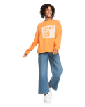 The Roxy Womens Take Your Place Sweatshirt in Tangerine