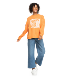 The Roxy Womens Take Your Place Sweatshirt in Tangerine