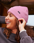 The Roxy Womens Tropical Snow Beanie in Mauve Orchid