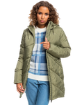 The Roxy Womens Storm Warning Jacket in Deep Lichen Green