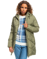 The Roxy Womens Storm Warning Jacket in Deep Lichen Green