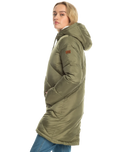 The Roxy Womens Storm Warning Jacket in Deep Lichen Green