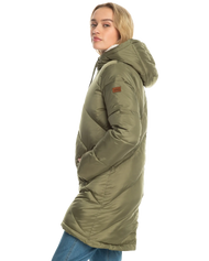 The Roxy Womens Storm Warning Jacket in Deep Lichen Green