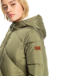 The Roxy Womens Storm Warning Jacket in Deep Lichen Green