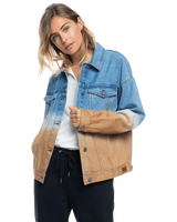 The Roxy Womens Sun Dipped Jacket in Cool Blue & Toast Denim Degreade