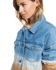 The Roxy Womens Sun Dipped Jacket in Cool Blue & Toast Denim Degreade