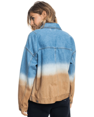 The Roxy Womens Sun Dipped Jacket in Cool Blue & Toast Denim Degreade