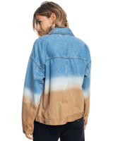 The Roxy Womens Sun Dipped Jacket in Cool Blue & Toast Denim Degreade